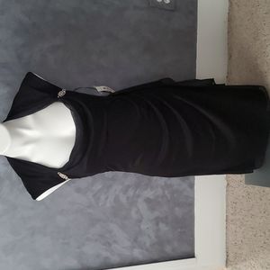 R&M Richards Black Sparkle Look Cocktail Dress Size 10 NEW